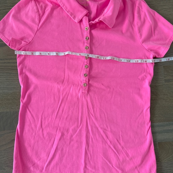 Lilly Pulitzer bright pink shirt with gold buttons Size M - Picture 5 of 7